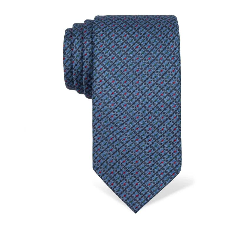 Cravat CROATA Classic  Small shapes Light blue  Silk 100%  