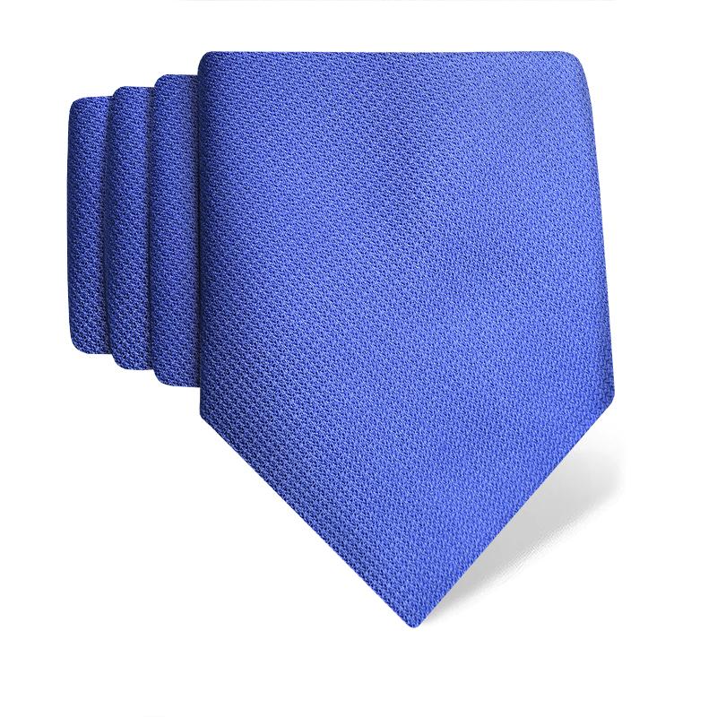 Cravat CROATA Classic  Solid textured Blue  Silk 100%  