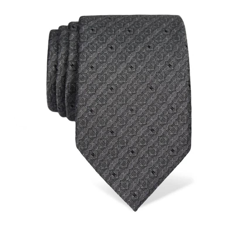 Cravat CROATA Festum Classic  Squares Grey  silk 95%, metallized fiber 5%  