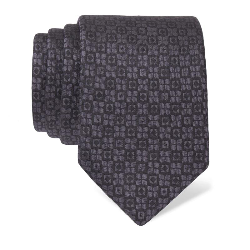 Cravat CROATA Festum Classic  Squares Black  silk 95%, metallized fiber 5%  