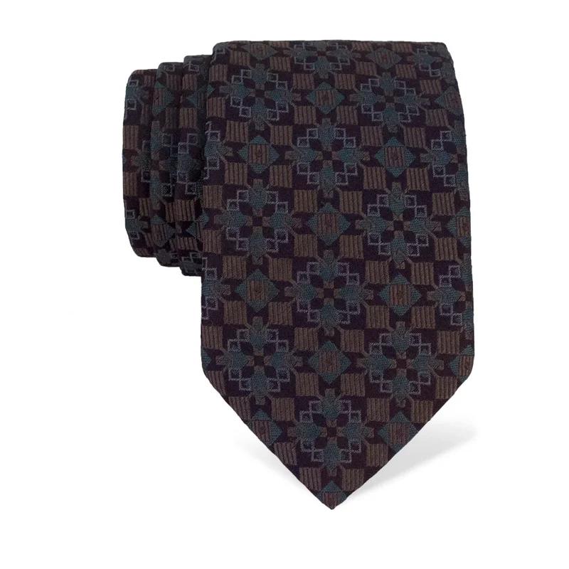 Cravat CROATA Brijuni Classic  Squares Dark blue  Silk 100%  