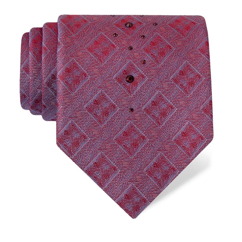 Cravat CROATA Kristal Thematic Limited edition Braiding Light blue  Silk 100%, High quality chrystals  