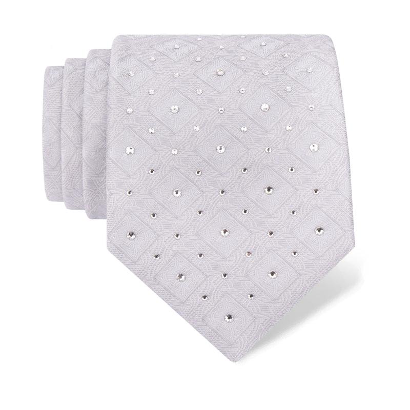 Cravat CROATA Kristal Thematic Limited edition Braiding Beige  Silk 100%, High quality chrystals  