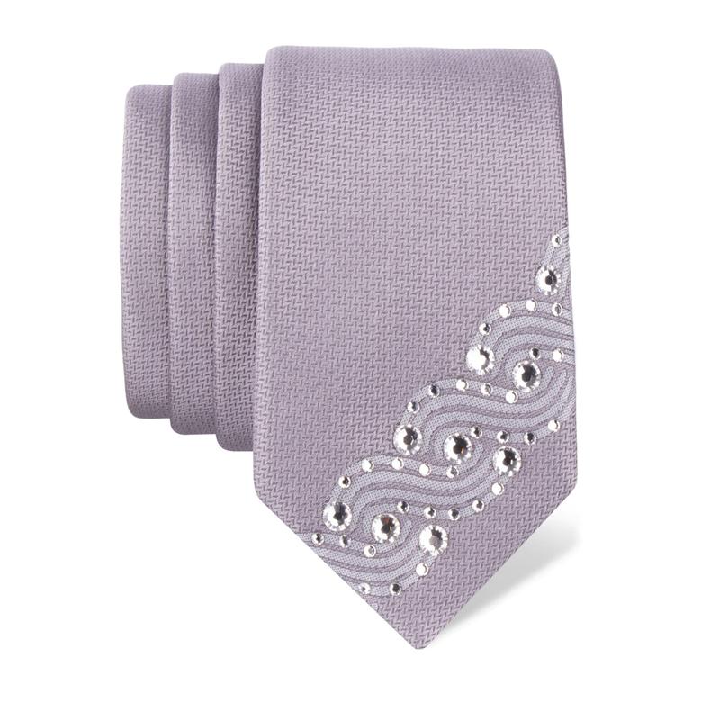 Cravat CROATA Kristal Thematic  Braiding Silver  Silk 100%, High quality chrystals  