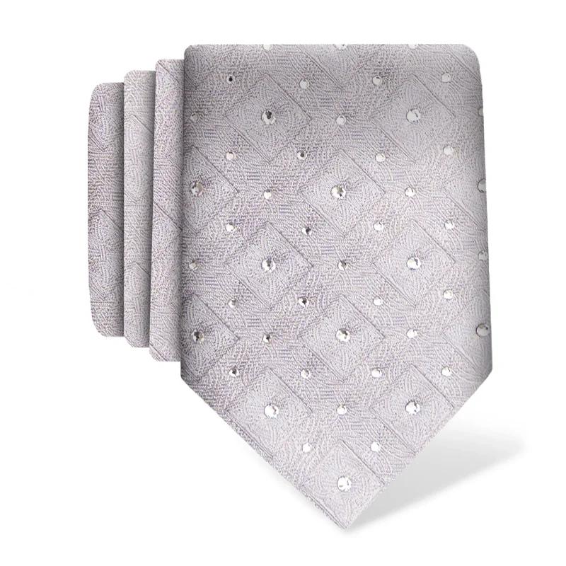 Cravat CROATA Kristal Thematic  Braiding Grey  Silk 100%, High quality chrystals  