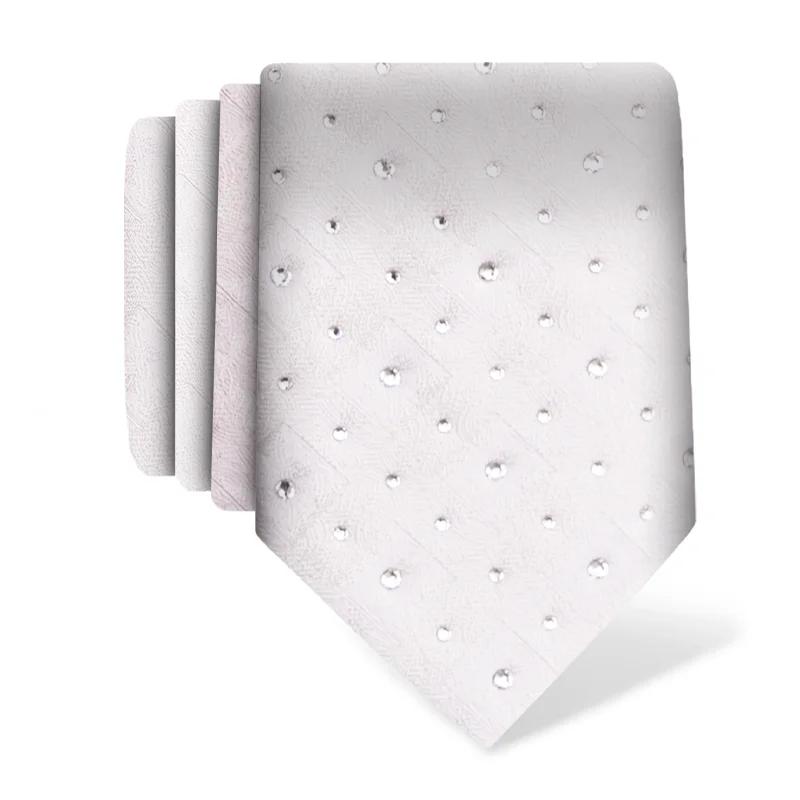 Cravat CROATA Kristal Thematic  Braiding White  Silk 100%, High quality chrystals  