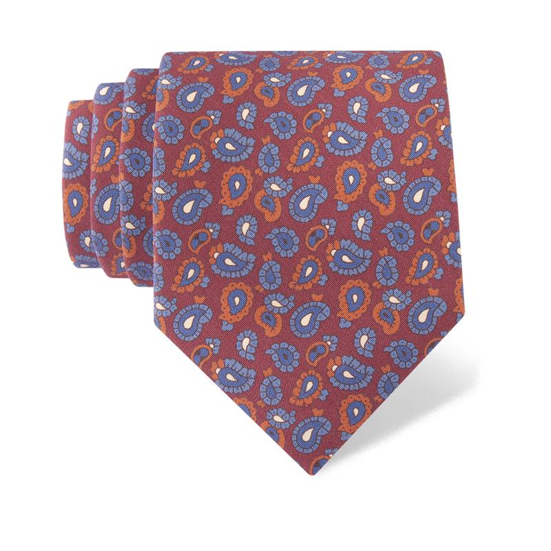 Cravat CROATA Classic Regular Paisley Brick orange  Silk 100%  