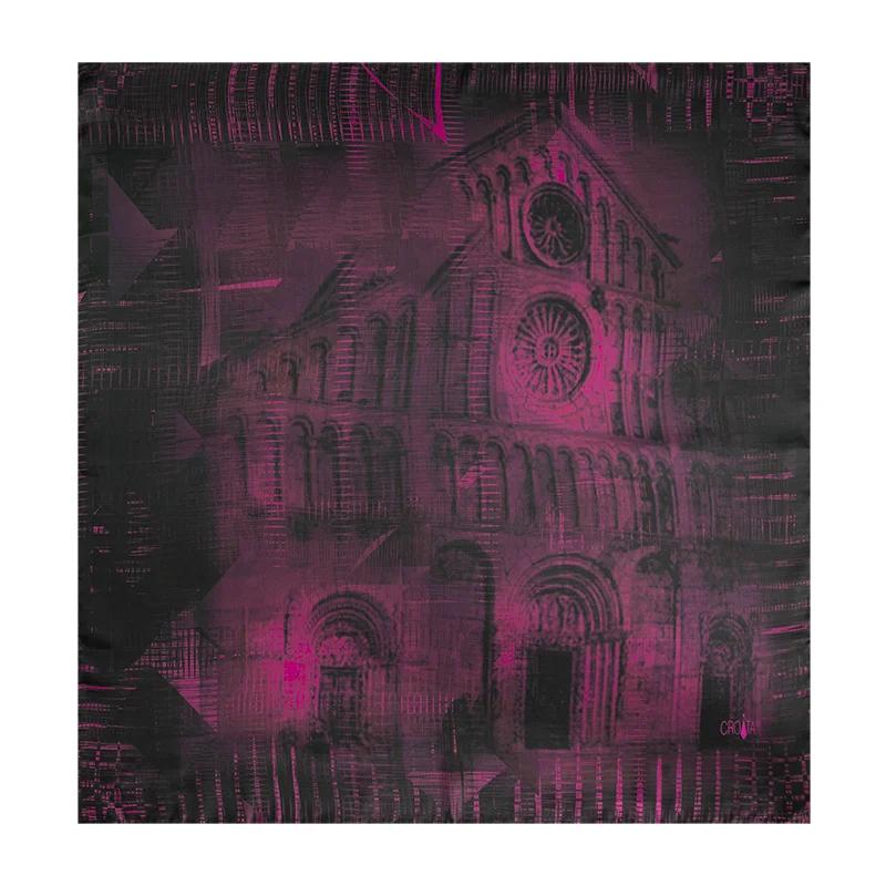 Scarf CROATA Thematic  Zadar Fuchsia  Silk 100%  