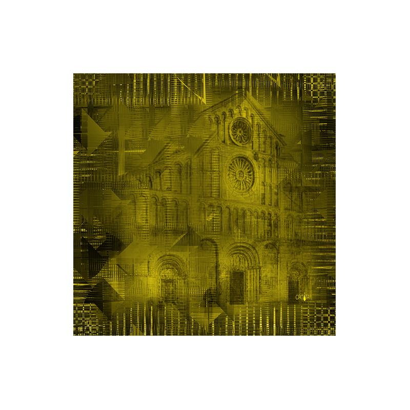 Scarf CROATA Thematic  Zadar Ochre  Silk 100%  