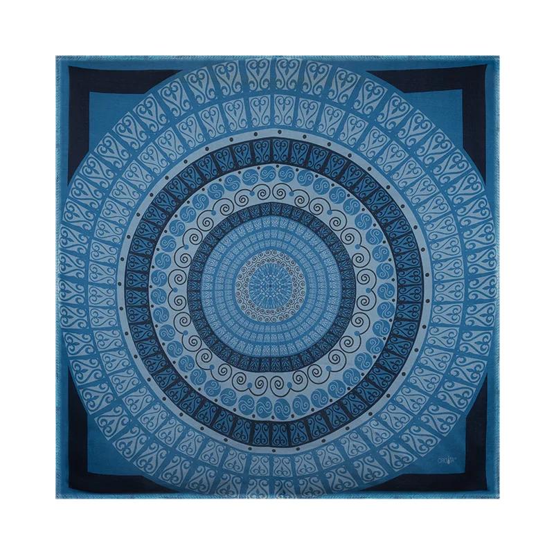 Scarf CROATA Brijuni Thematic  Secession Dark blue  Silk 100%  
