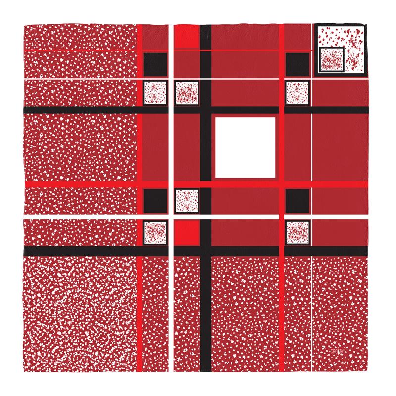 Scarf CROATA Brijuni Thematic  Dalmatian dog Red  Silk 100%  