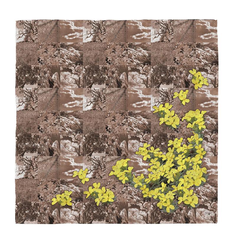 Scarf CROATA Dubrovnik Thematic Scarf, thematic Velebit mountain Brown  Wool 48%, Silk 35%, Cashmere 17%  