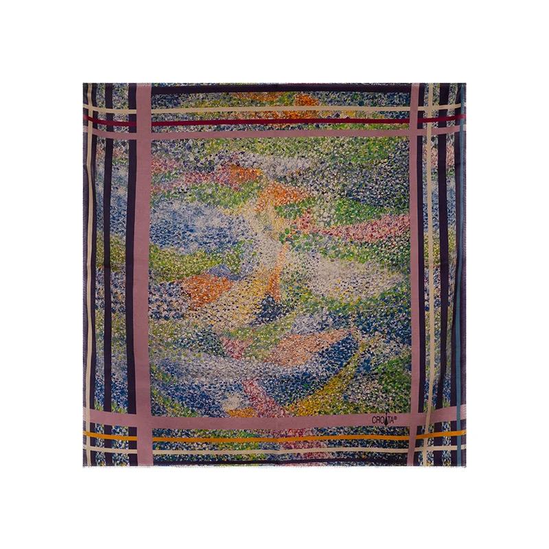 Scarf CROATA Art Thematic   Yellow  Silk 100%  