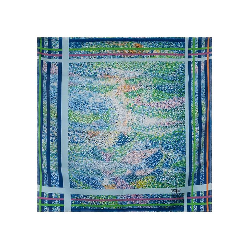 Scarf CROATA Art Thematic   Green  Silk 100%  