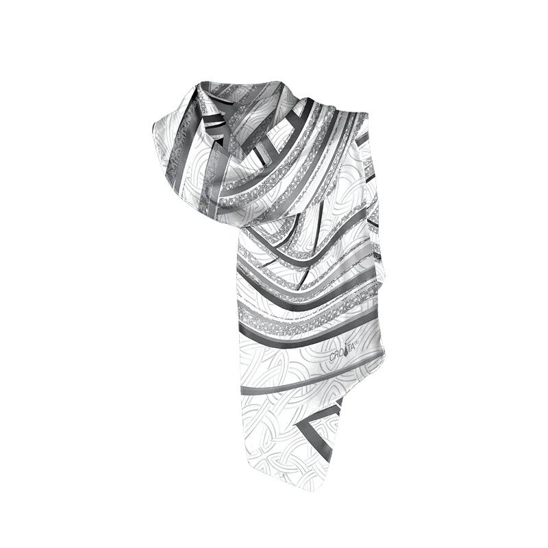 Shawl CROATA Thematic  Braiding White  Silk 100%  