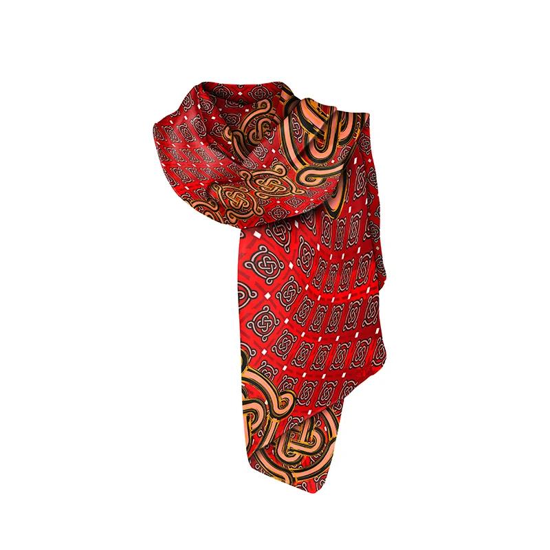 Shawl CROATA Thematic  Braiding Red  Silk 100%  