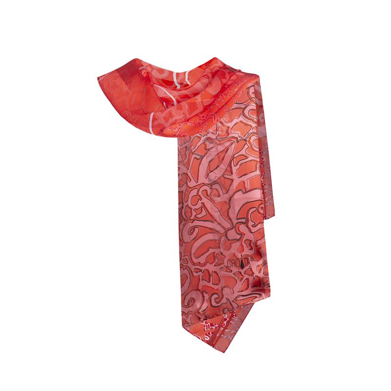Shawl CROATA Thematic Shawl, thematic Lace Red  Silk 100%  