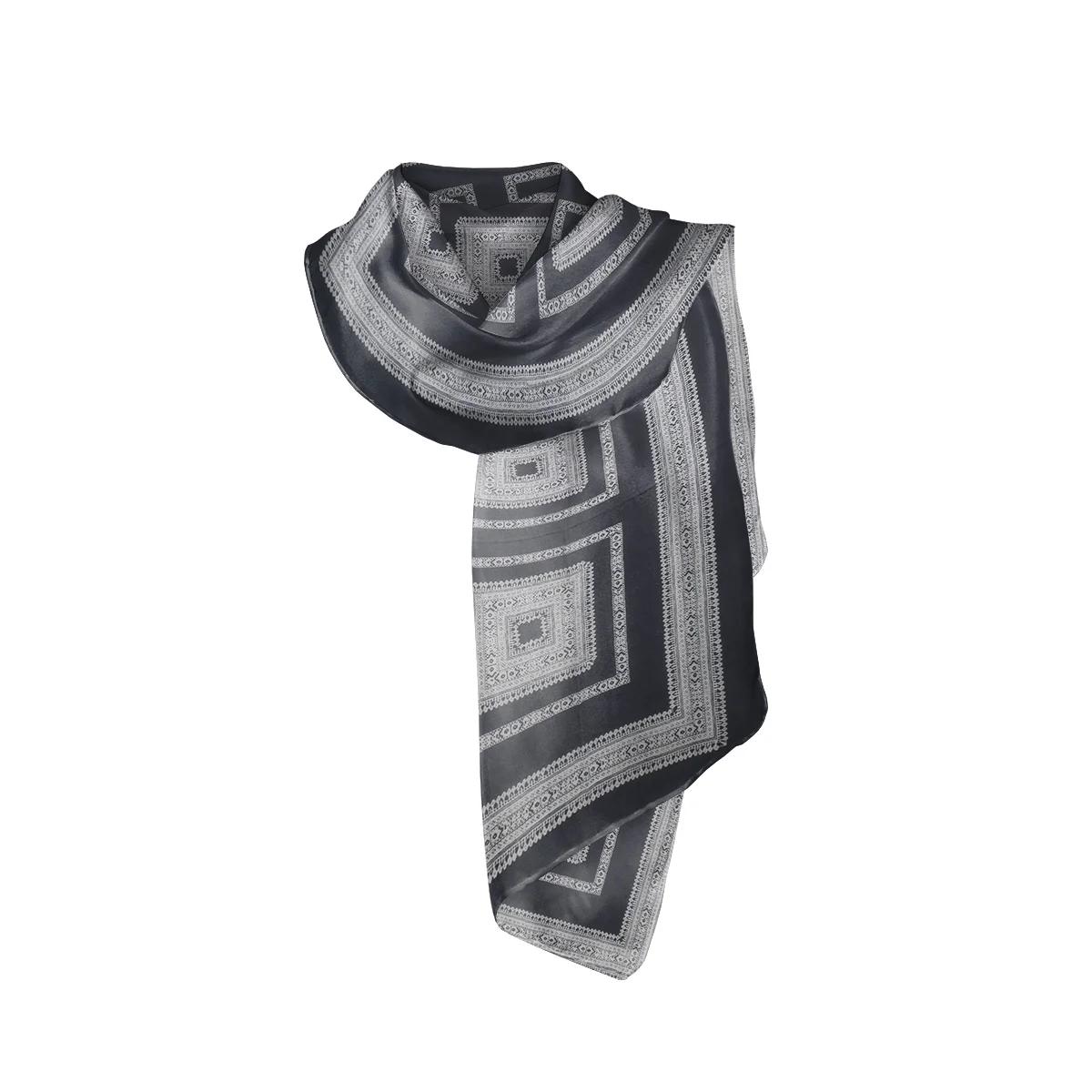 Shawl Rubec Thematic Shawl, thematic Folk embroidery Grey  Silk 100%  