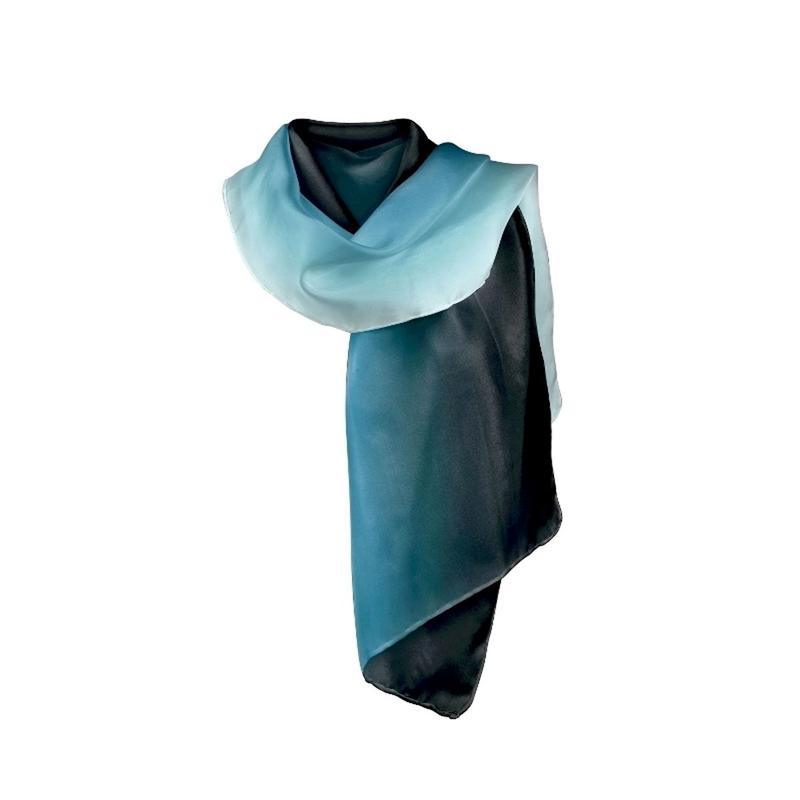 Shawl CROATA Classic  Solid Light blue  Silk 100%  