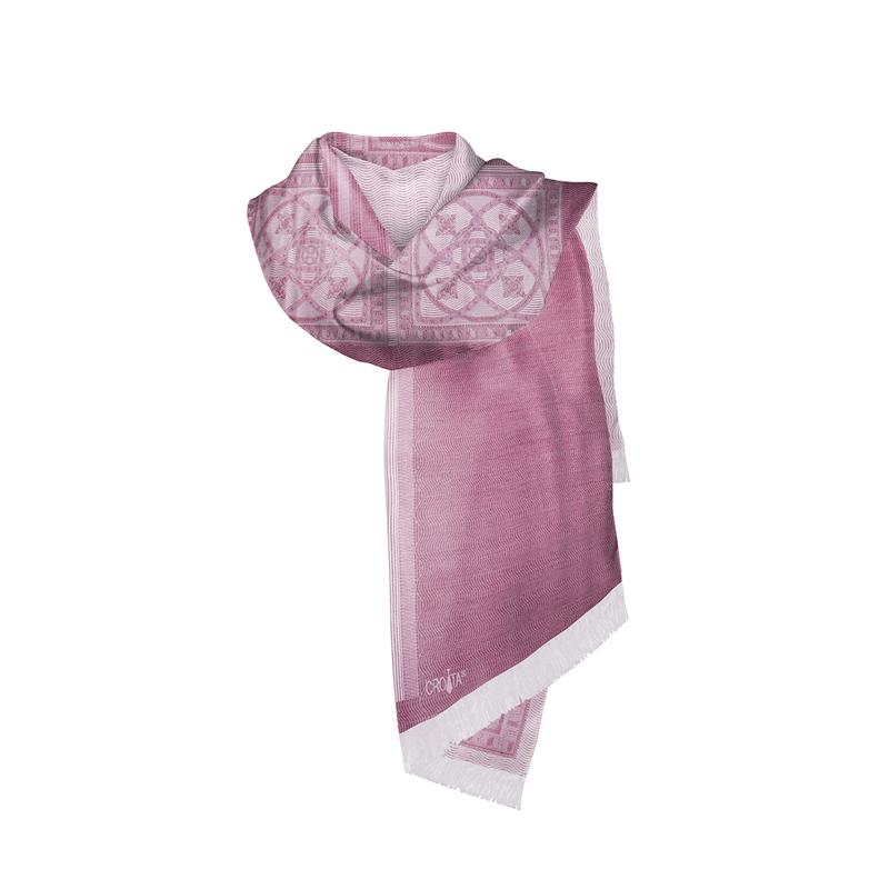 Shawl CROATA Thematic Shawl, thematic Braiding Wine red  Silk 100%  