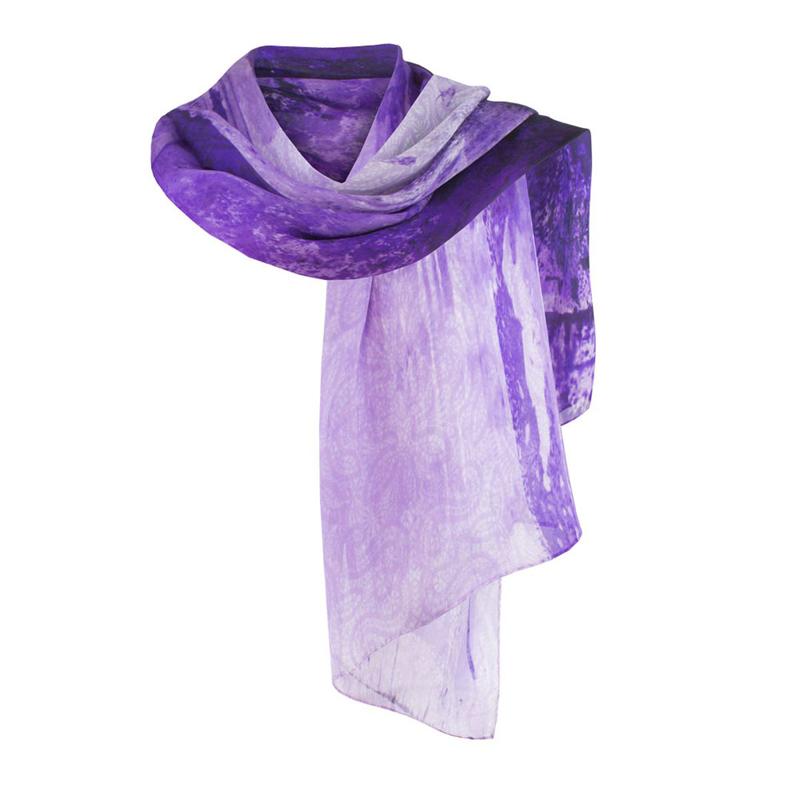 Shawl CROATA Brijuni Thematic Limited edition Lace Purple  Silk 100%  