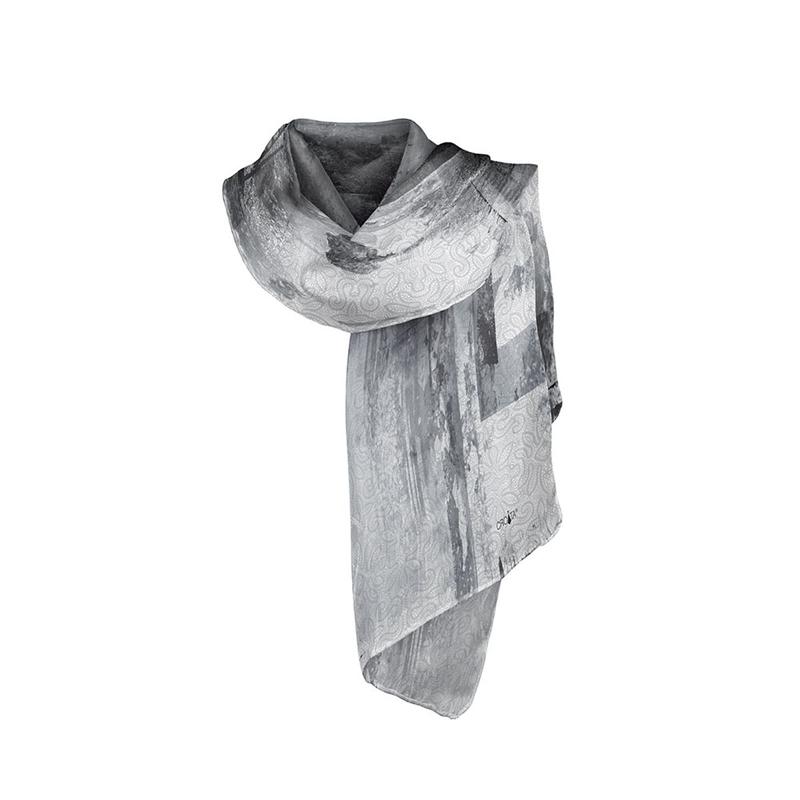 Shawl CROATA Brijuni Thematic  Lace Grey  Silk 100%  