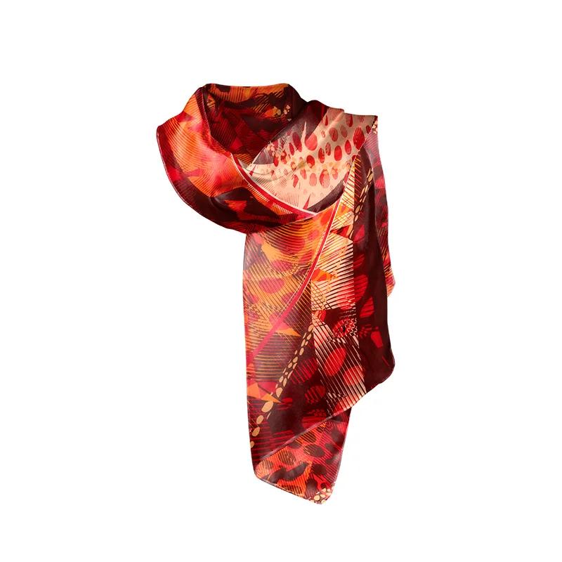 Shawl CROATA Brijuni Thematic  Dalmatian dog Red  Silk 100%  