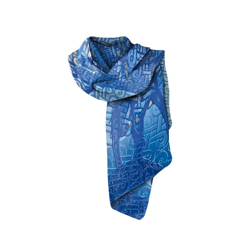 Shawl CROATA Brijuni Thematic   Light blue  Silk 100%  