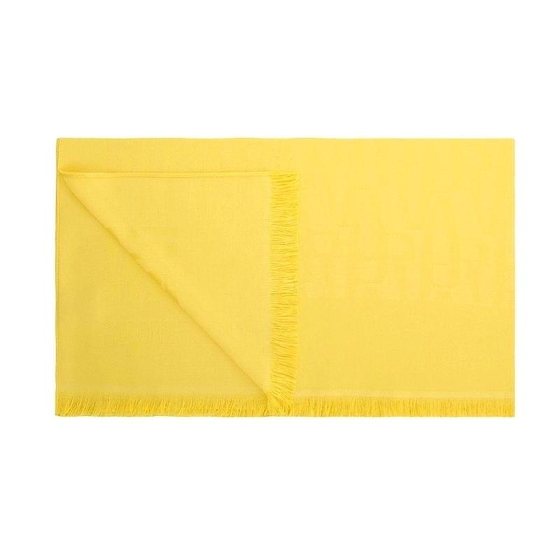 Shawl CROATA Dubrovnik Thematic Limited edition Glagolitic alphabet Yellow  silk 67%, wool 33%  