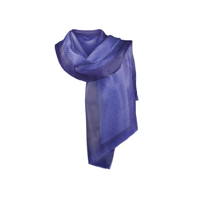 Shawl CROATA Dubrovnik Thematic  Braiding Dark blue  Wool 48%, Silk 35%, Cashmere 17%  