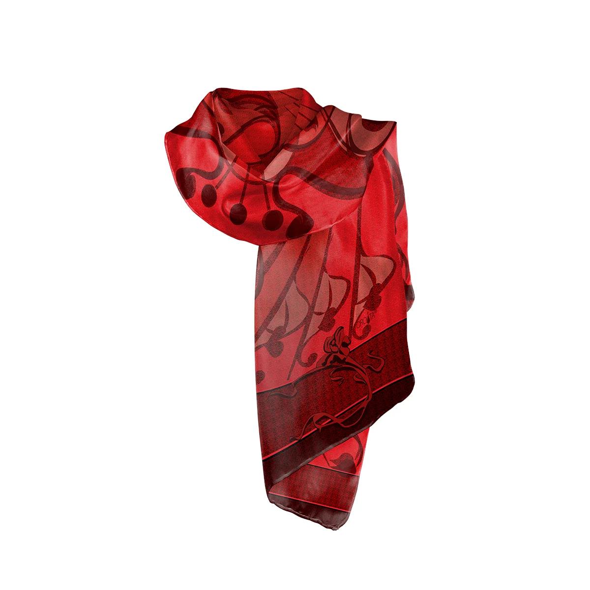 Shawl CROATA Dubrovnik Thematic Shawl, thematic Secession Red  modal 85%, cashmere 15%  