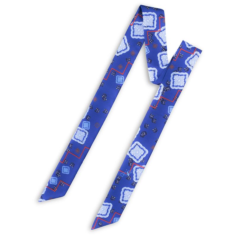 Twilly CROATA Thematic Thematic Glagolitic alphabet Blue  Silk 100%  