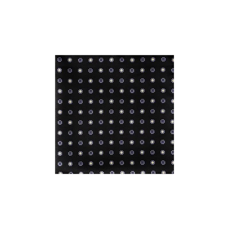 Pocket square CROATA Classic  Small shapes Black  Silk 100%  