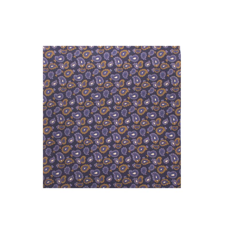 Pocket square CROATA Classic  Paisley Blue  Silk 100%  