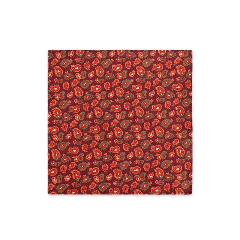 Pocket square CROATA Classic Classic Paisley Red  Silk 100%  