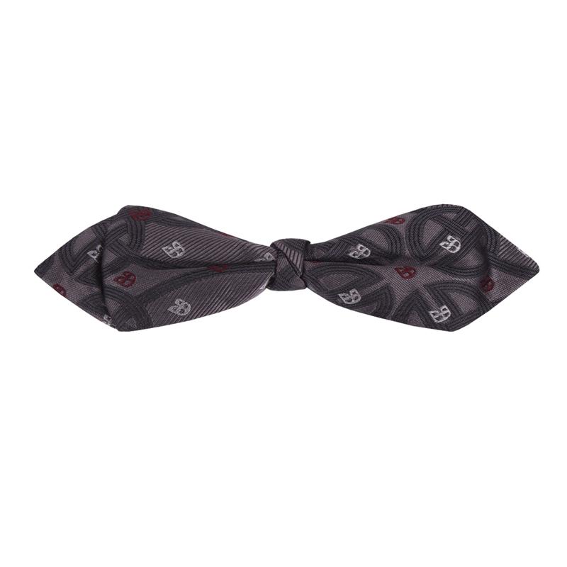 Bow tie CROATA Clasicum Thematic Pre-tied bow tie Braiding and glagolitic alphabet Grey  Silk 100%  