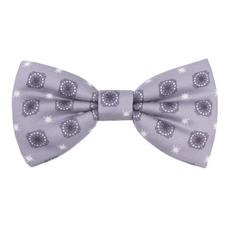 Bow tie CROATA Clasicum Thematic Pre-tied bow tie Braiding Grey  Silk 100%  