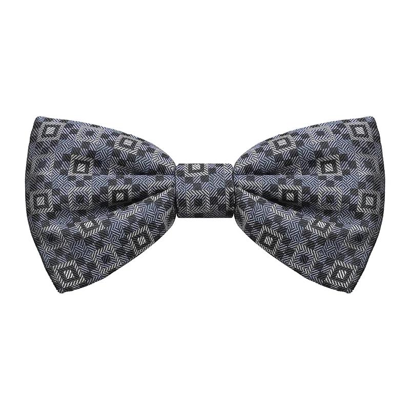 Bow tie CROATA Thematic  Squares Grey  Silk 100%  