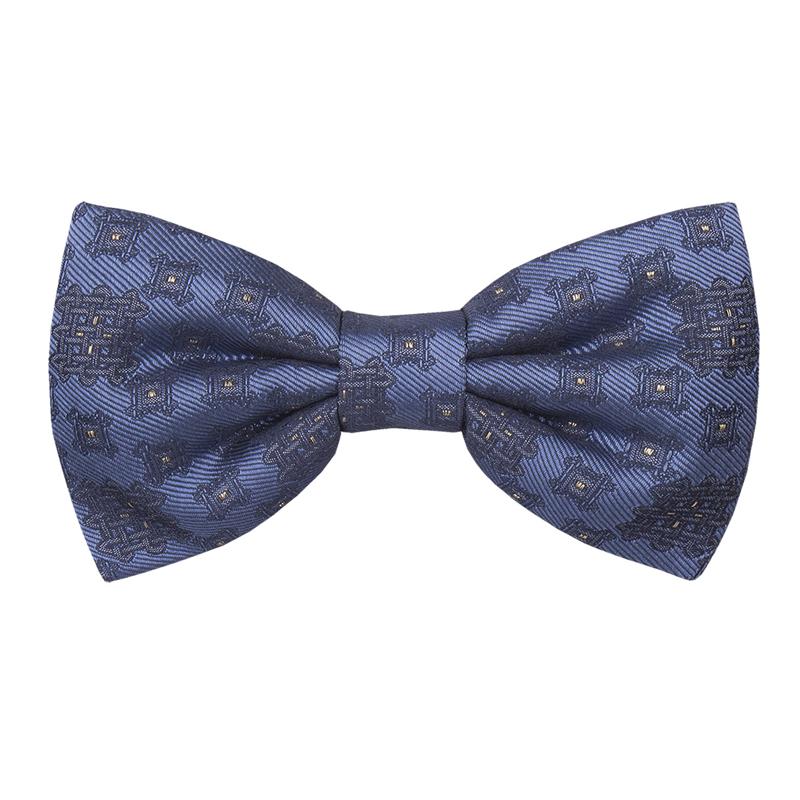 Bow tie CROATA auHRum Thematic Pre-tied bow tie Braiding Blue  Silk 87%,Metalized silk thread(gold)13%  