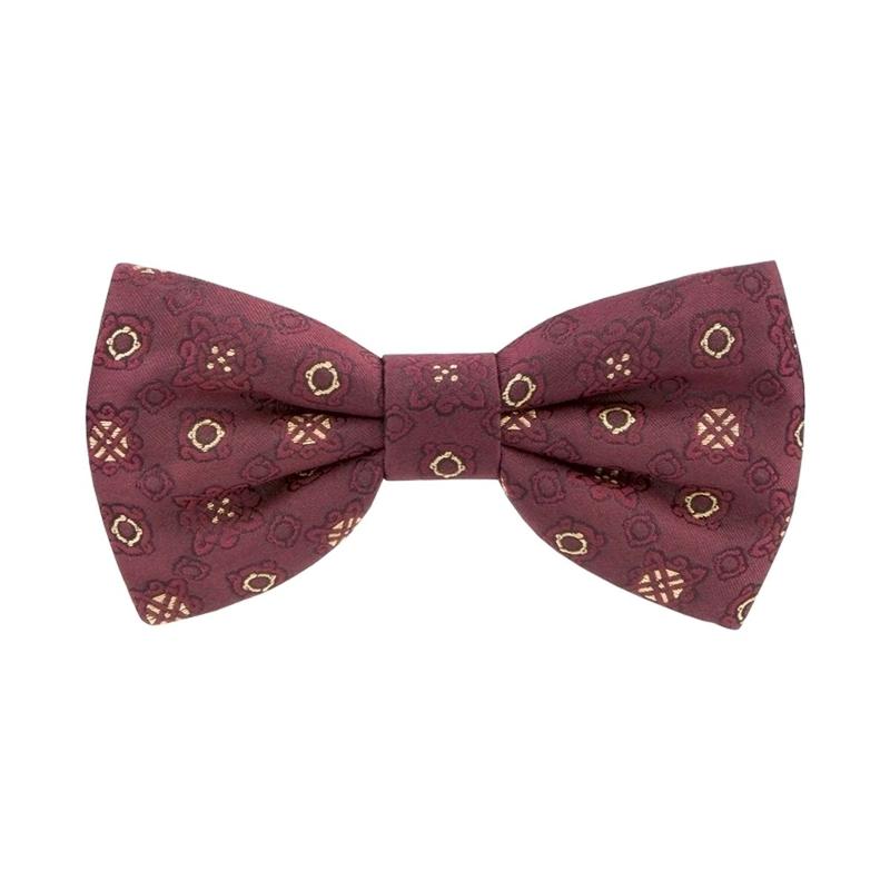 Bow tie CROATA AuHRum Thematic  Braiding Wine red  Silk 80%, Golden laminated silk thread 20%  