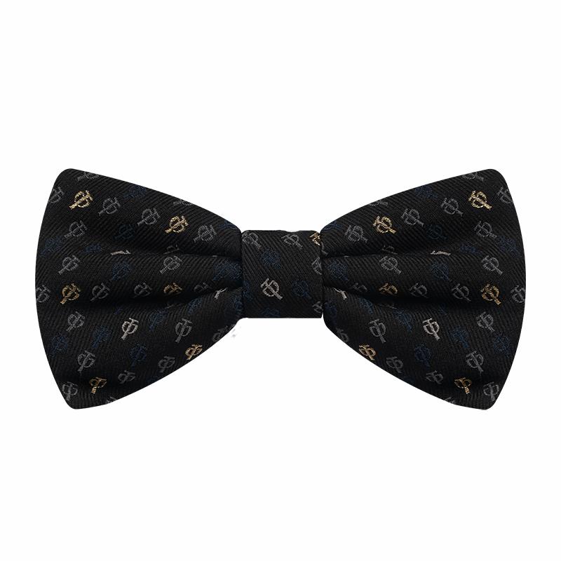 Bow tie CROATA AuHRum Thematic  Glagolitic alphabet Black  Silk 89%, Metalized silk thread (gold) limited 11%  