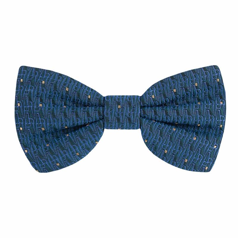 Bow tie CROATA AuHRum Thematic  Glagolitic alphabet Blue  Silk 93%, Metalized silk thread (gold) limited 7%  