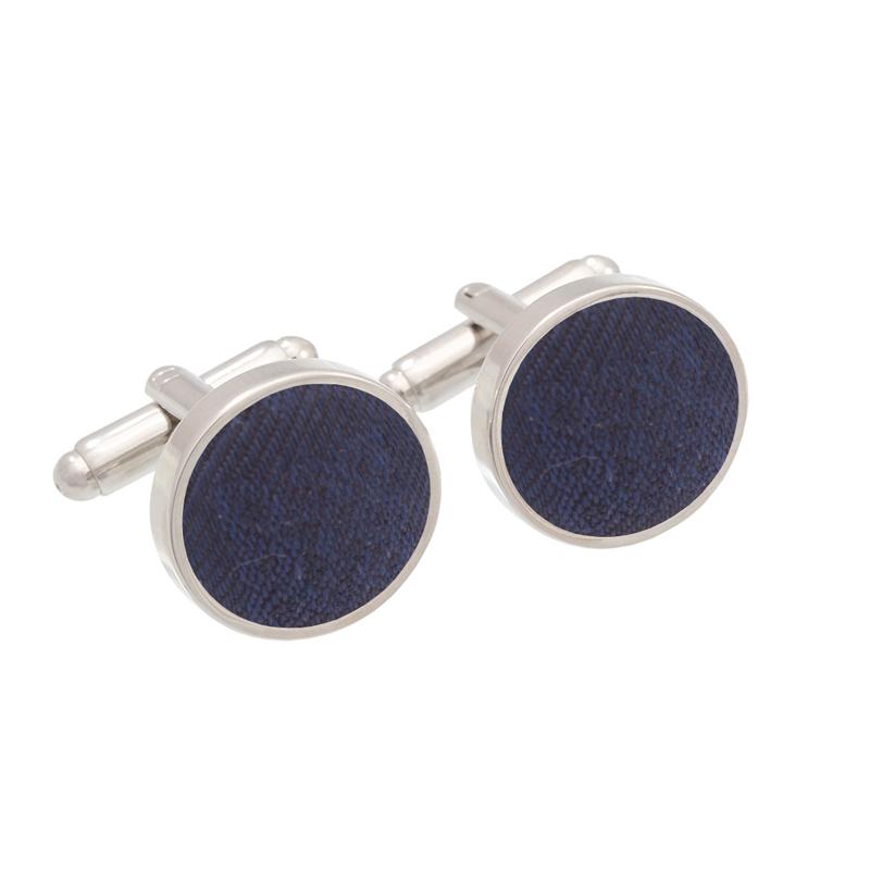 Cufflinks CROATA Thematic Thematic Braiding Dark blue  Silk 100%  