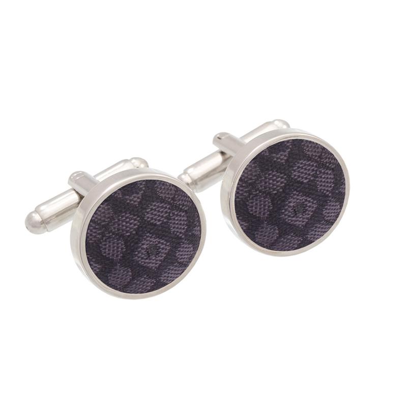 Cufflinks CROATA Classic  Squares Black  silk 95%, metallized fiber 5%  