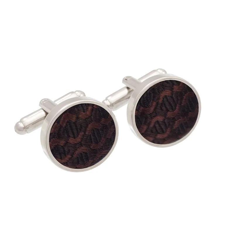 Cufflinks Thematic  Small shapes Dark brown  Silk 100%  