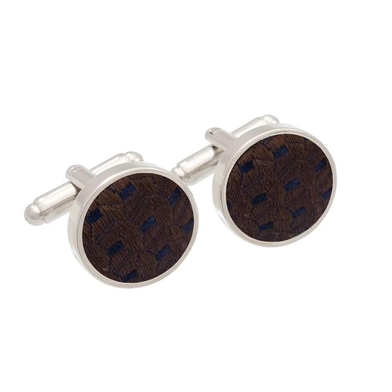 Cufflinks Thematic  Small shapes Dark brown  Silk 100%  