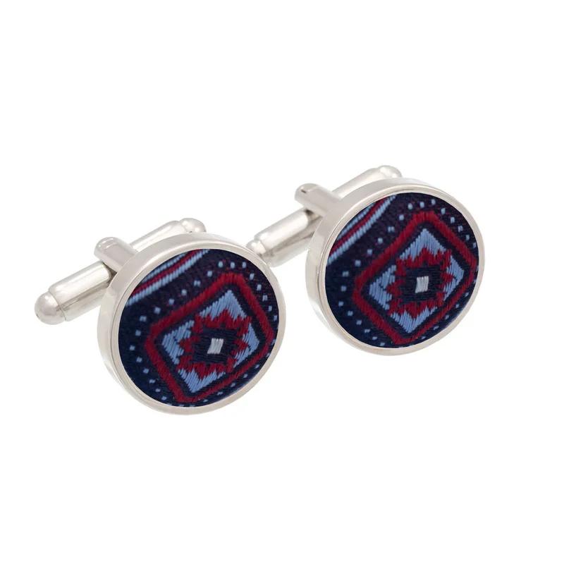 Cufflinks Thematic  Flora and Fauna Red  Silk 100%  