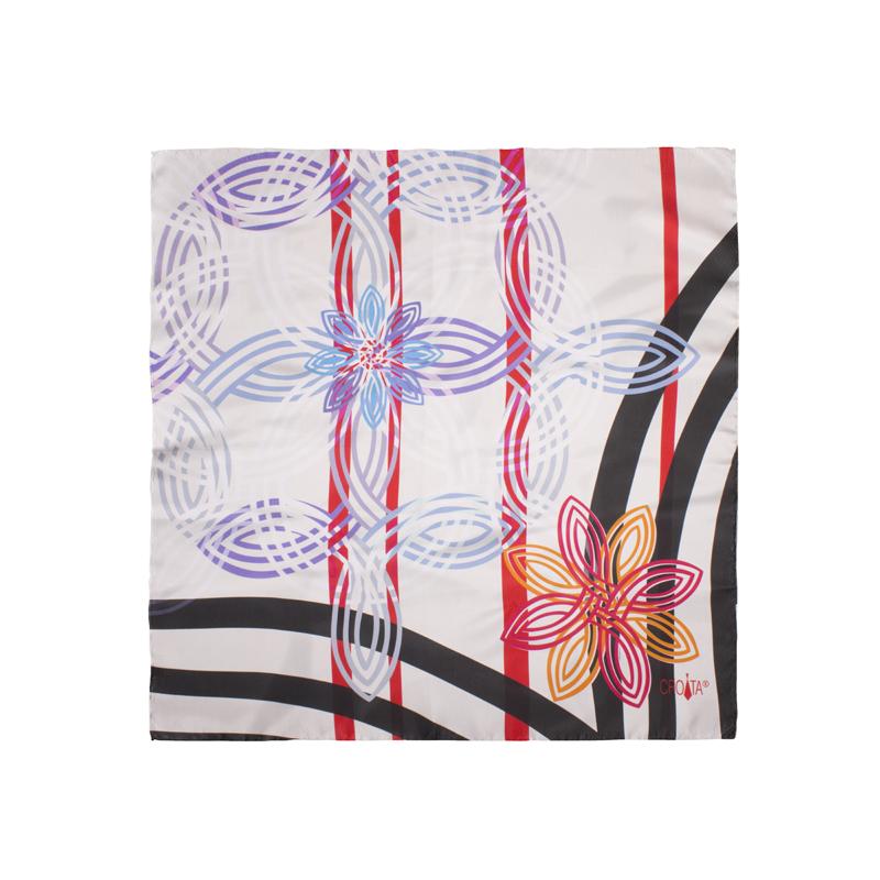 Small scarf CROATA Thematic Scarf, thematic Braiding White  Silk 100%  