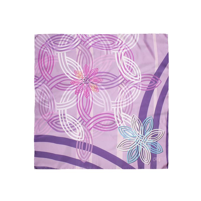Small scarf CROATA Thematic Scarf, thematic Braiding Lilac  Silk 100%  