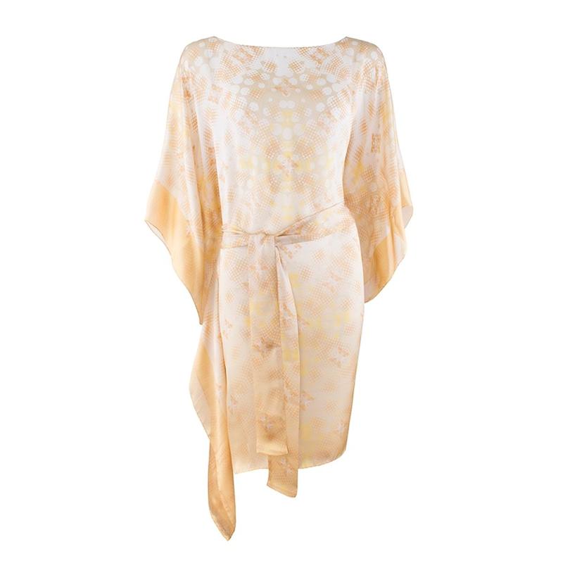 Kaftan CROATA Dubrovnik Thematic Semi-long Braiding Yellow  Silk 100%  